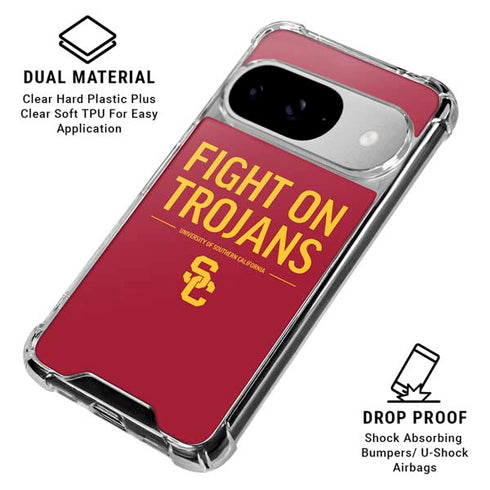 University of Southern California Fight On Trojans Red Google Pixel 10 Clear Case